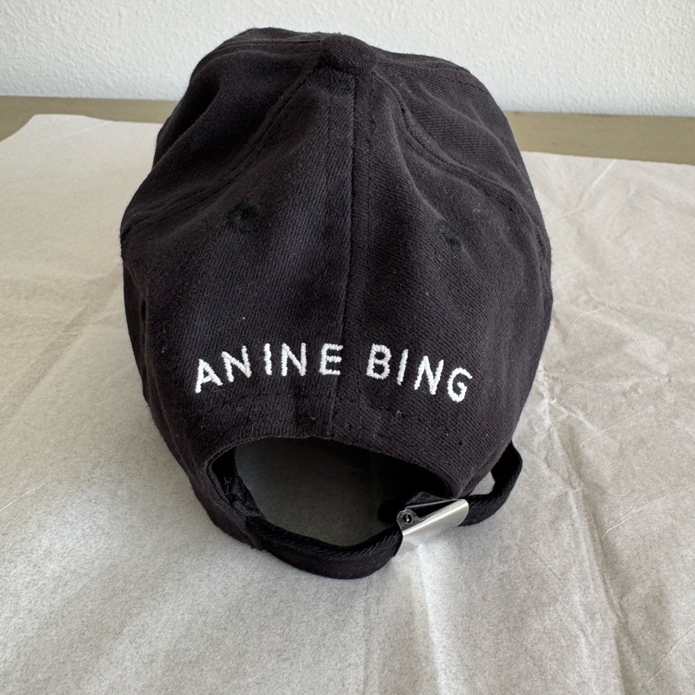 Anine Bing Sport Jeremy Vintage Washed Black Baseball Cap Hat - Picture 4 of 12